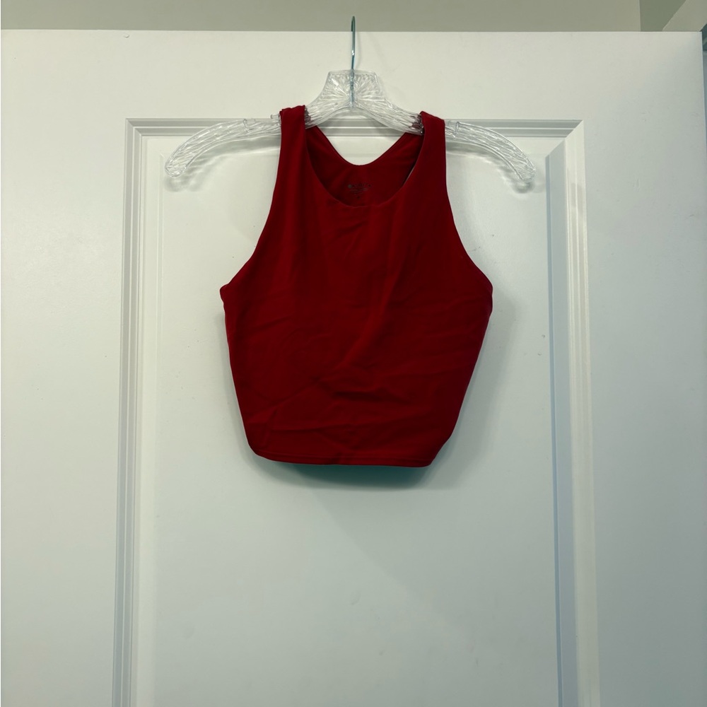Athleta Red Sleeveless Crop Tank